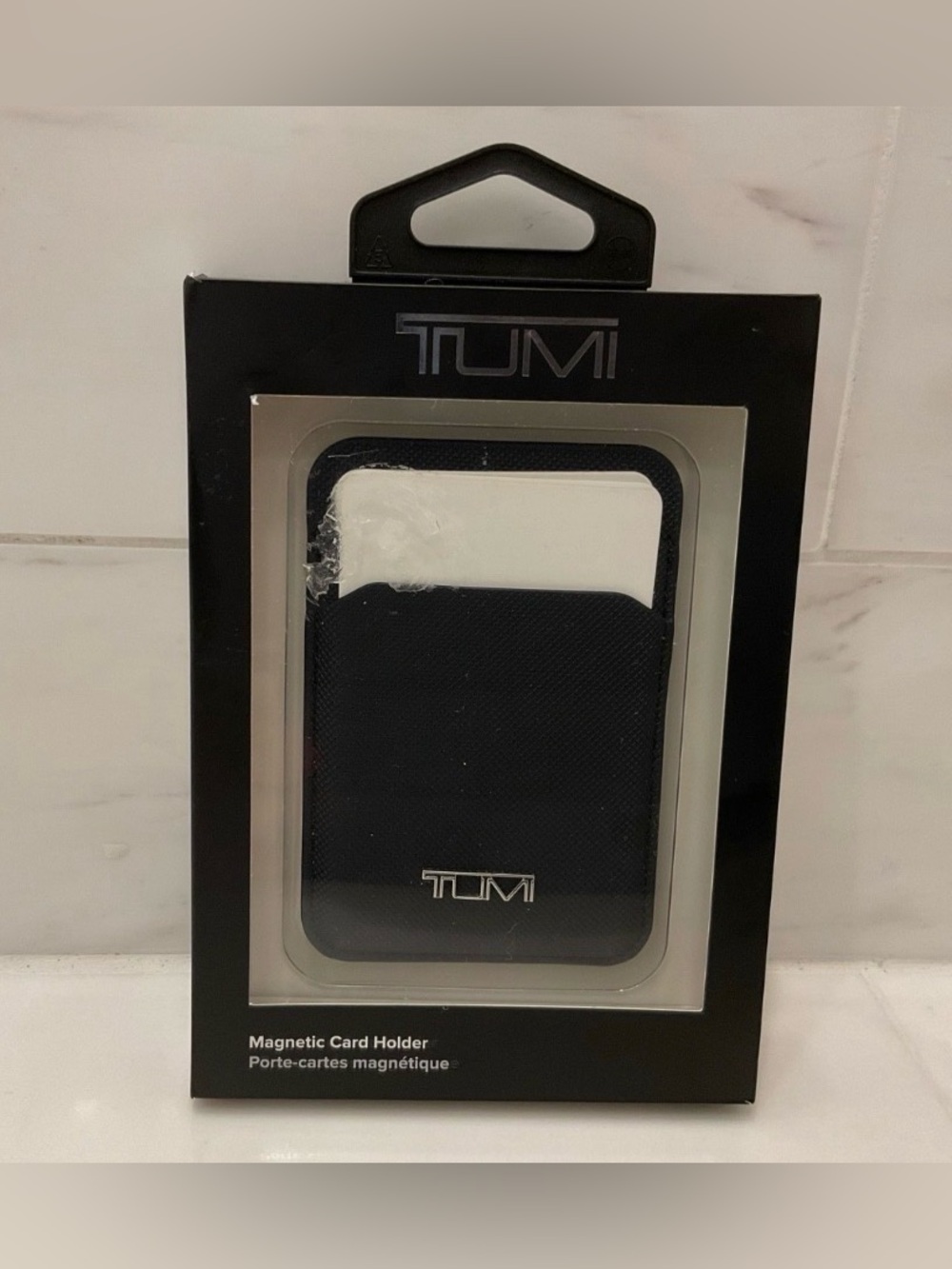 NIB Tumi MagSafe Magnetic 2 Slot Credit Card Holder Wallet - TEXTURED BLACK